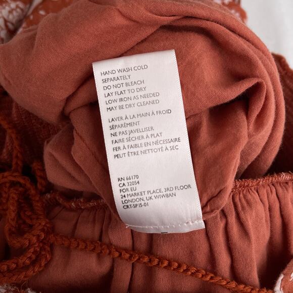 Cleobella Printed Jess Jumpsuit Burnt Orange Cream Floral Women's Size Small - Picture 16 of 16